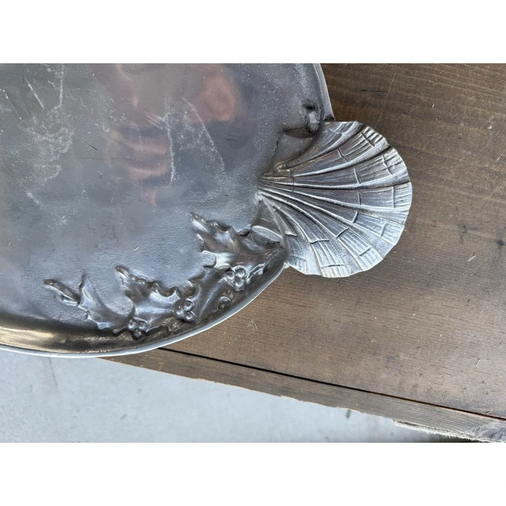Vintage Arthur Court 1986 Scallop Shell Serving Platter Aluminum Serving Tray